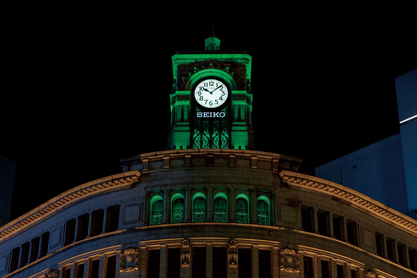 銀座・和光】WAKO's SDGs Month 時計塔がグリーンライトへ | ギンザ