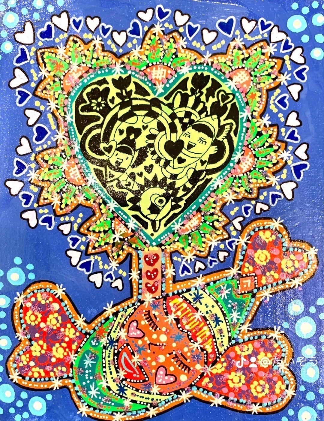 アーティスト・芸人“たいぞう”原画展にて、受注オーダー「あなたを描き