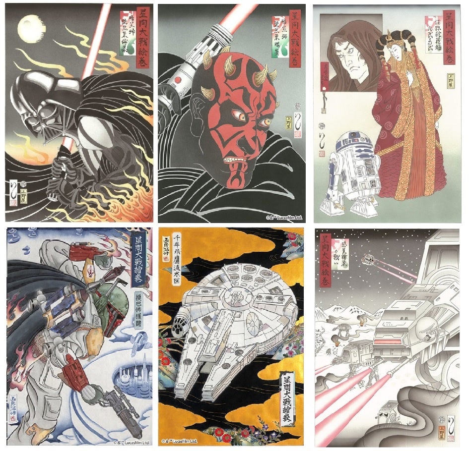 スター・ウォーズ」の人気キャラクターを浮世絵で魅せる星間大戦絵巻