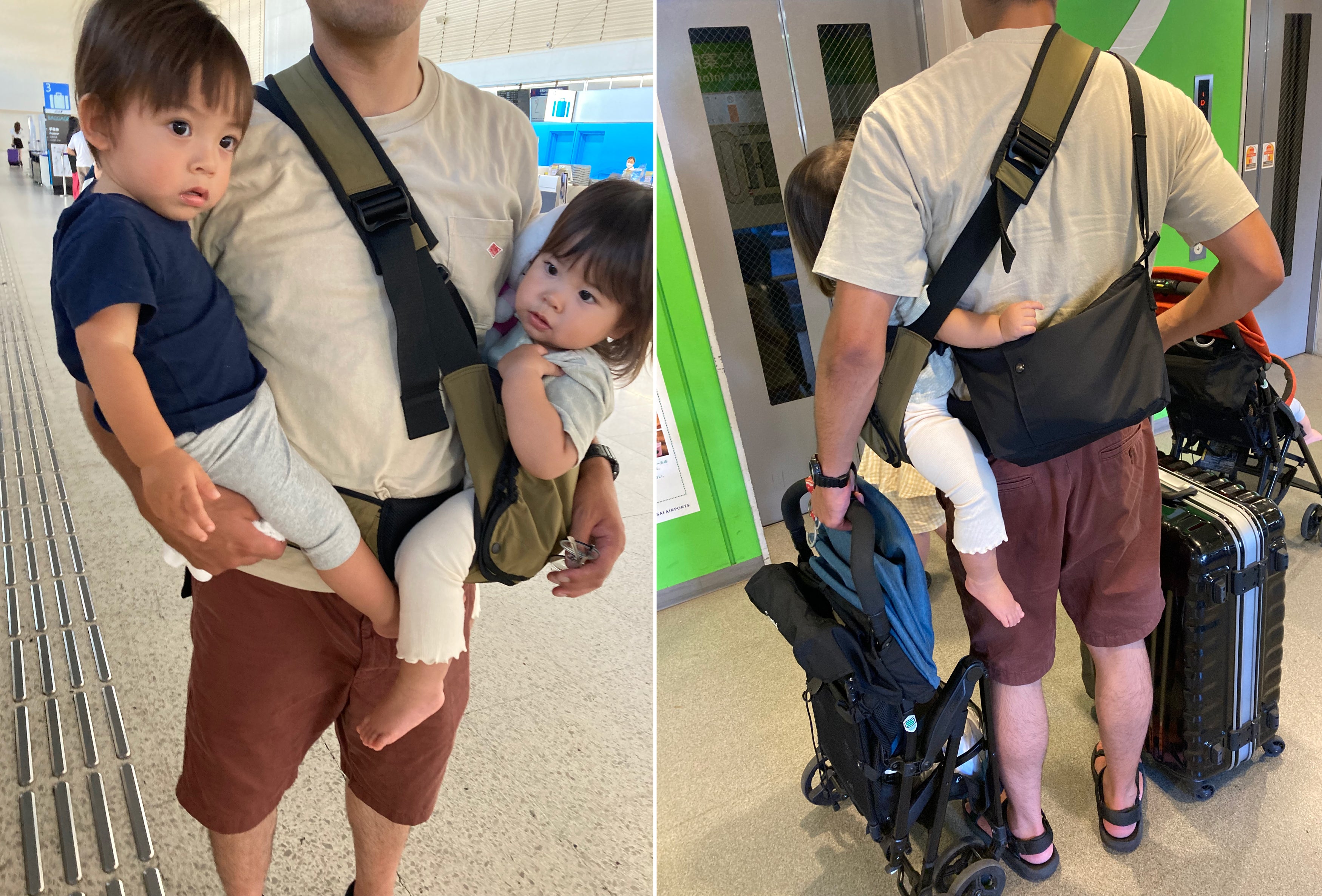 赤ちゃんと一緒にアウトドア！足元が見やすい＜腰抱っこ＞と対面抱っこ