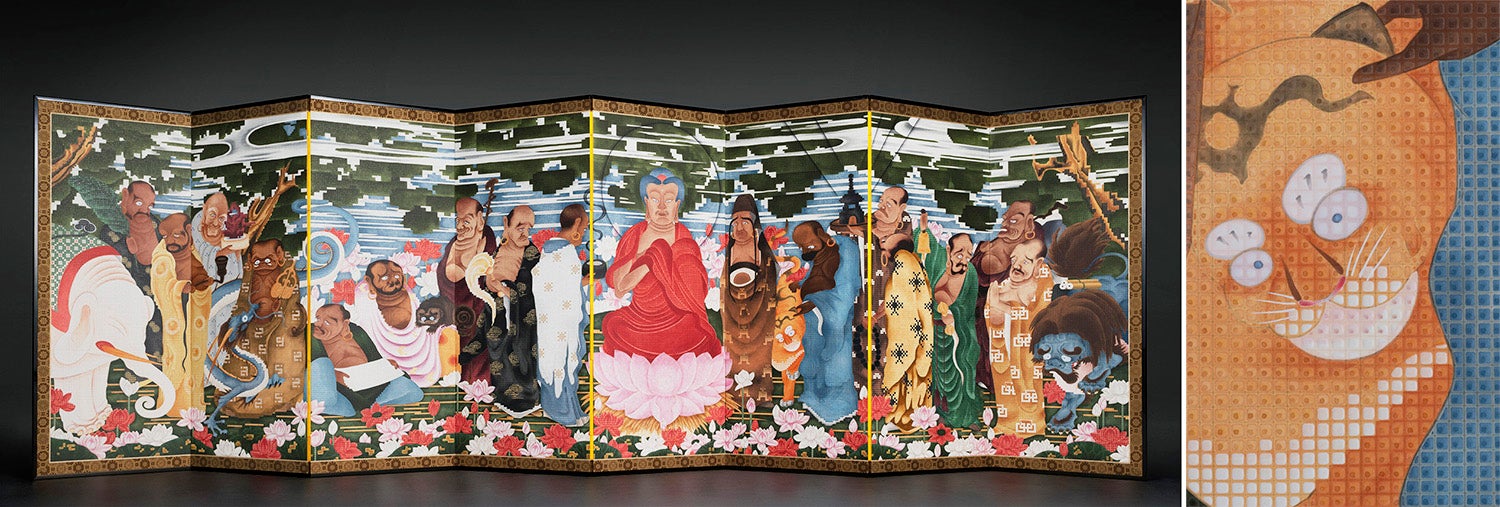 TOPPAN、伊藤若冲の幻の作品「釈迦十六羅漢図屏風」を復元 | TOPPAN