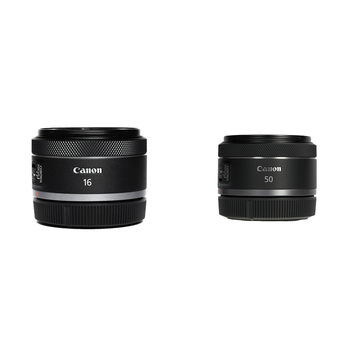 Canon 16mm & 50mm 単焦点レンズセット RF16mm F2.8 STM：レンズ交換式