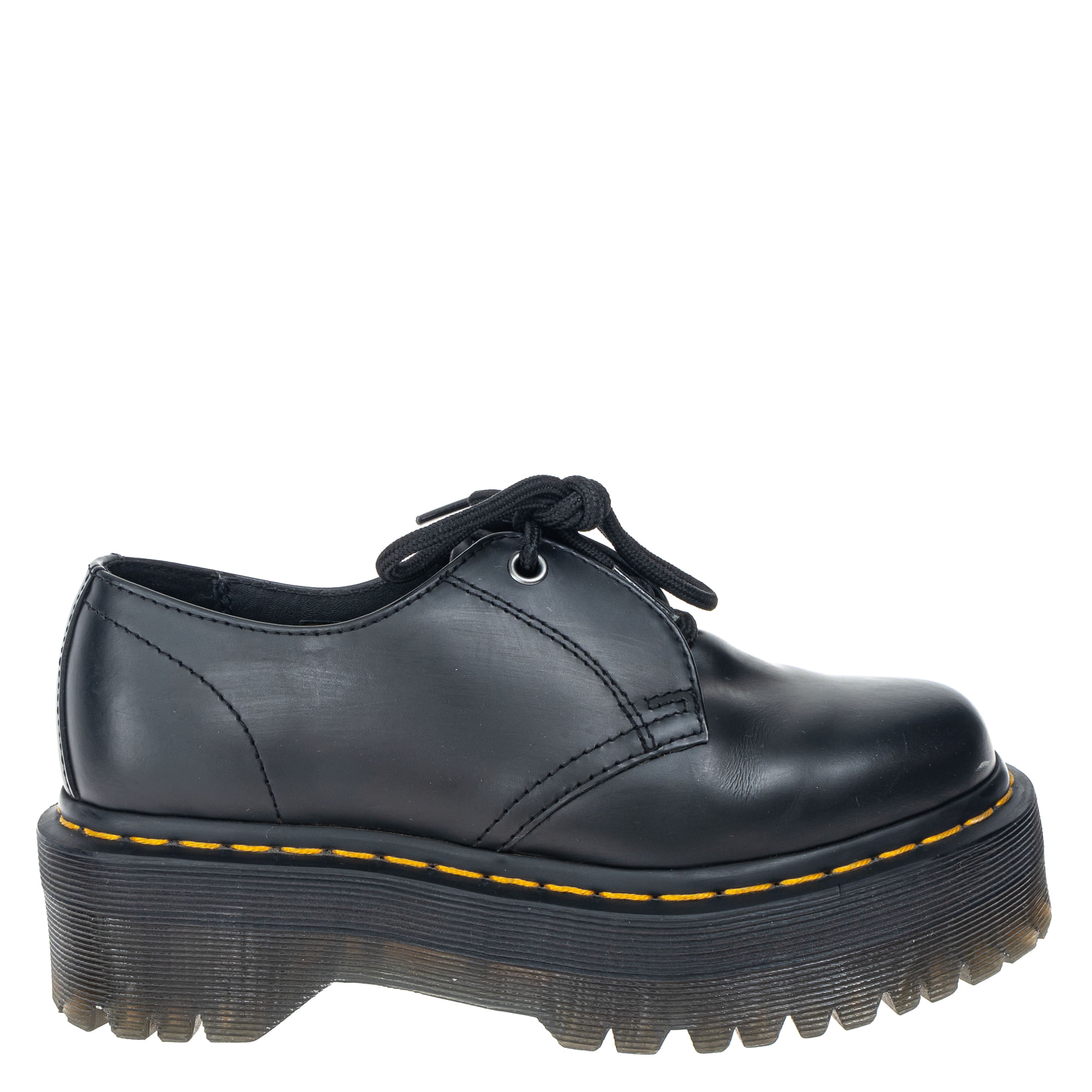 Oxford Dr. Martens 1461 QUAD Plataforma Preto | Brechó de luxo