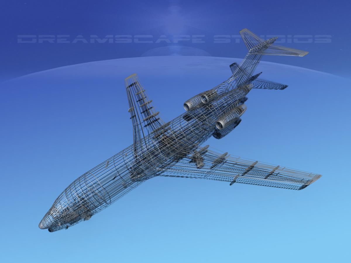ボーイング727-100日本航空2 3Dモデル $89 - .unknown .dae .dwg .dxf