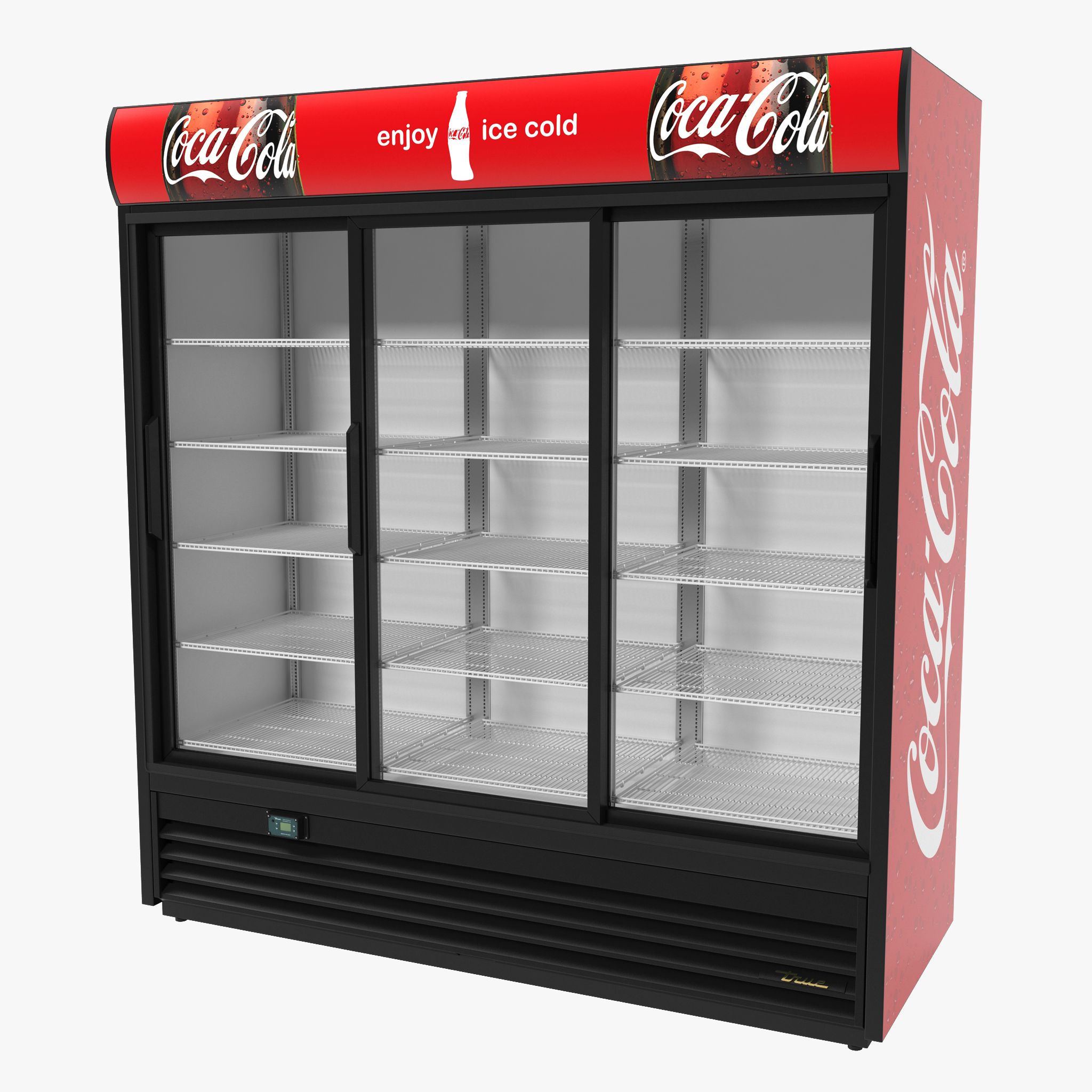 Coca Cola 3ドアディスプレイ冷蔵庫3Dモデル 3Dモデル $29 - .c4d .ma