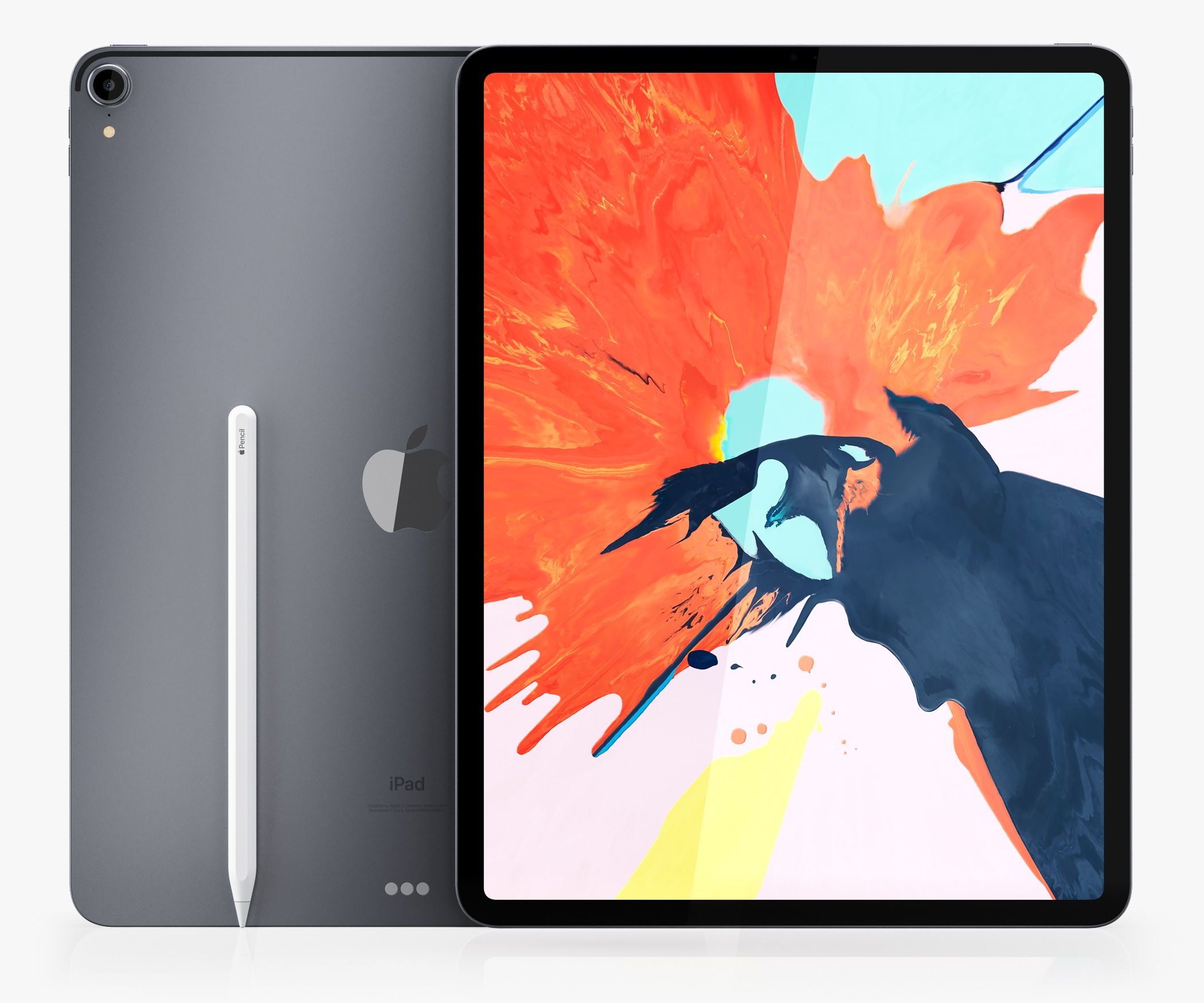 Apple iPad Pro 12.9 inç Wi-Fi 2018 ve Yeni Elma Kalemi 3D Model