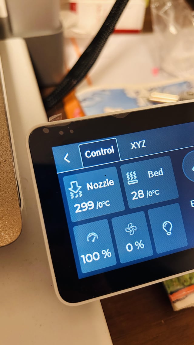 A1 nozzle temp starts to climb after printer is turned on : r
