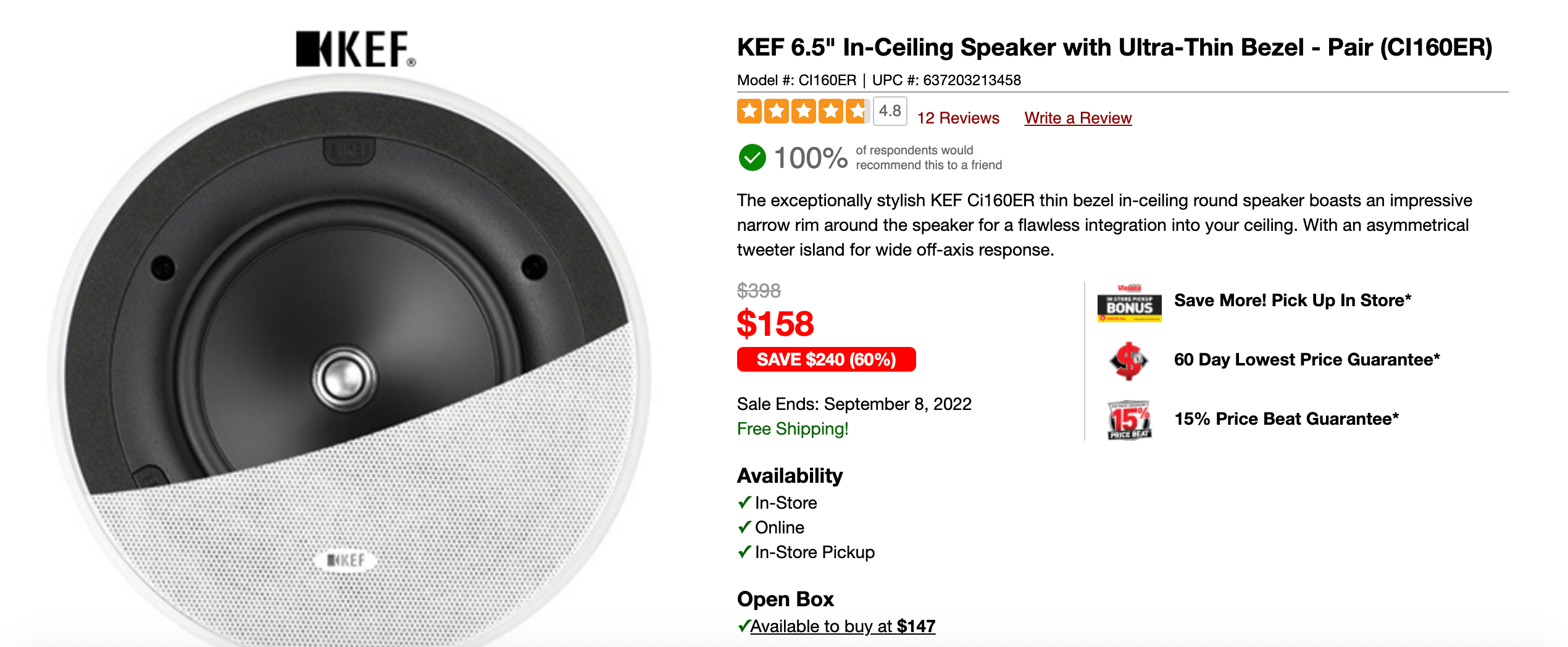 KEF CI160ERの天井スピーカー、使ったことある人いる？ めっちゃ安く