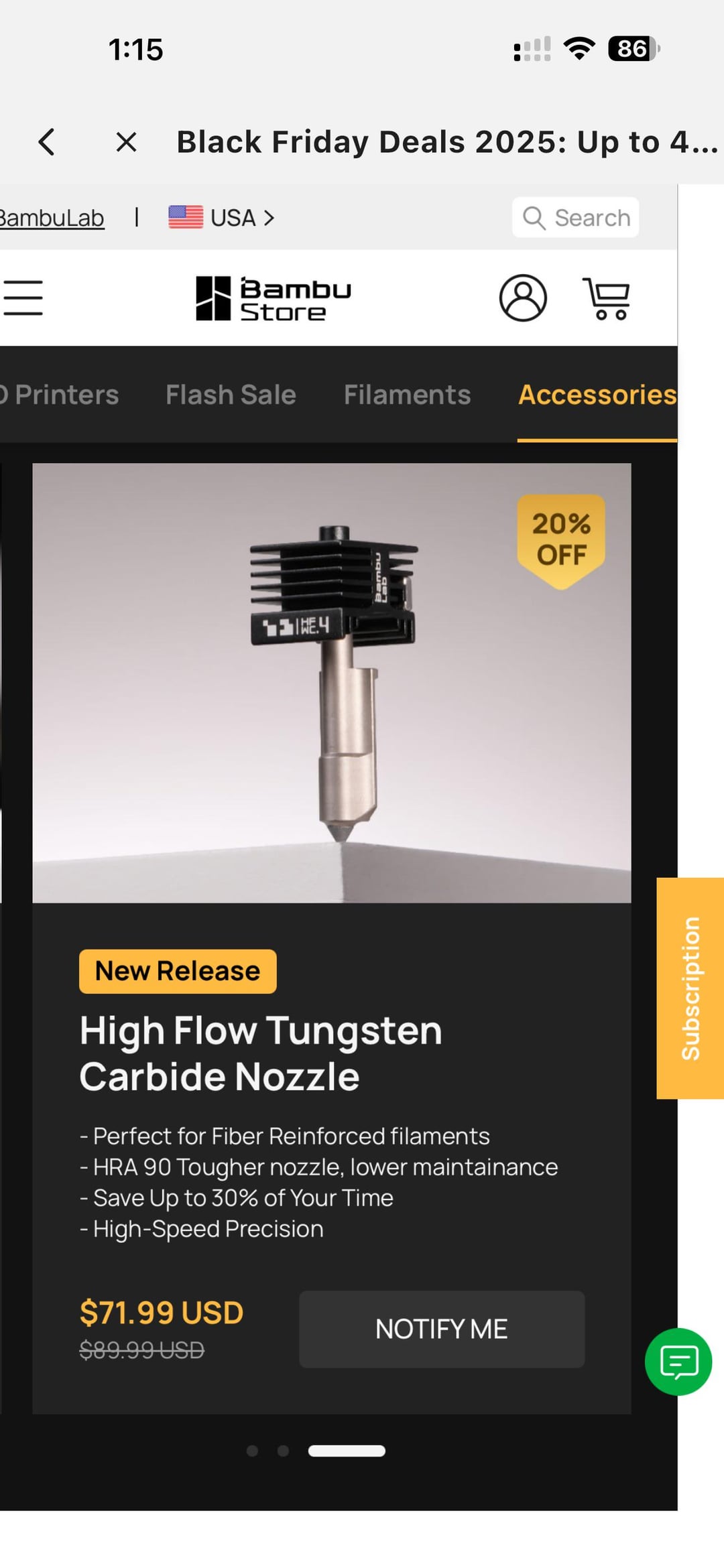 Anyone tried the new tungsten carbide high flow nozzle? : r/BambuLab