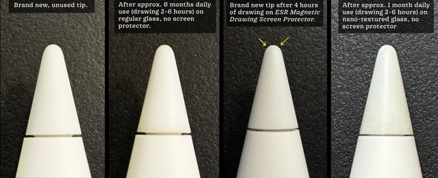 Apple Pencilのペン先、ナノテクスチャガラスでの摩耗について : r/iPadPro