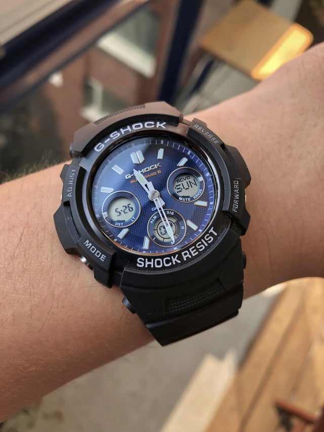 AWG-M100SB-2A, classic look with modern features : r/gshock