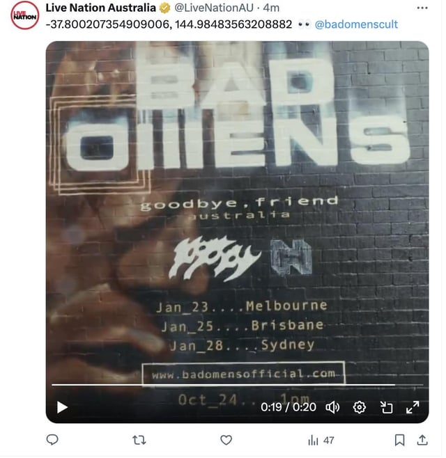 Bad Omens Australian Tour Confirmed! : r/BadOmens
