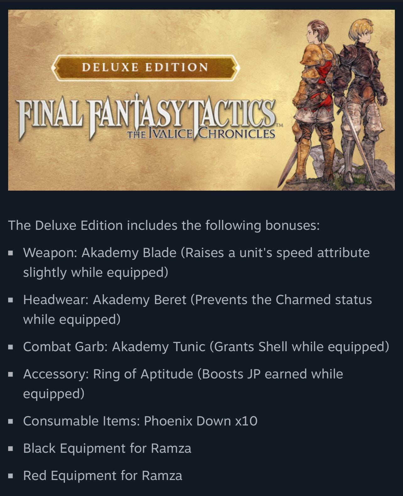Deluxe Edition Pre-Order bonus is bonkers : r/finalfantasytactics