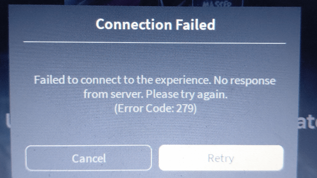 Error 279 (No response from server) in specific games : r/RobloxHelp