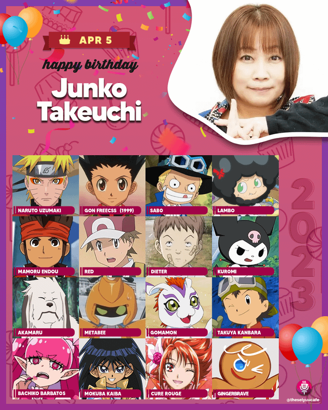 うずまきナルトと赤丸の声優、竹内順子さん、51歳のお誕生日おめでとう