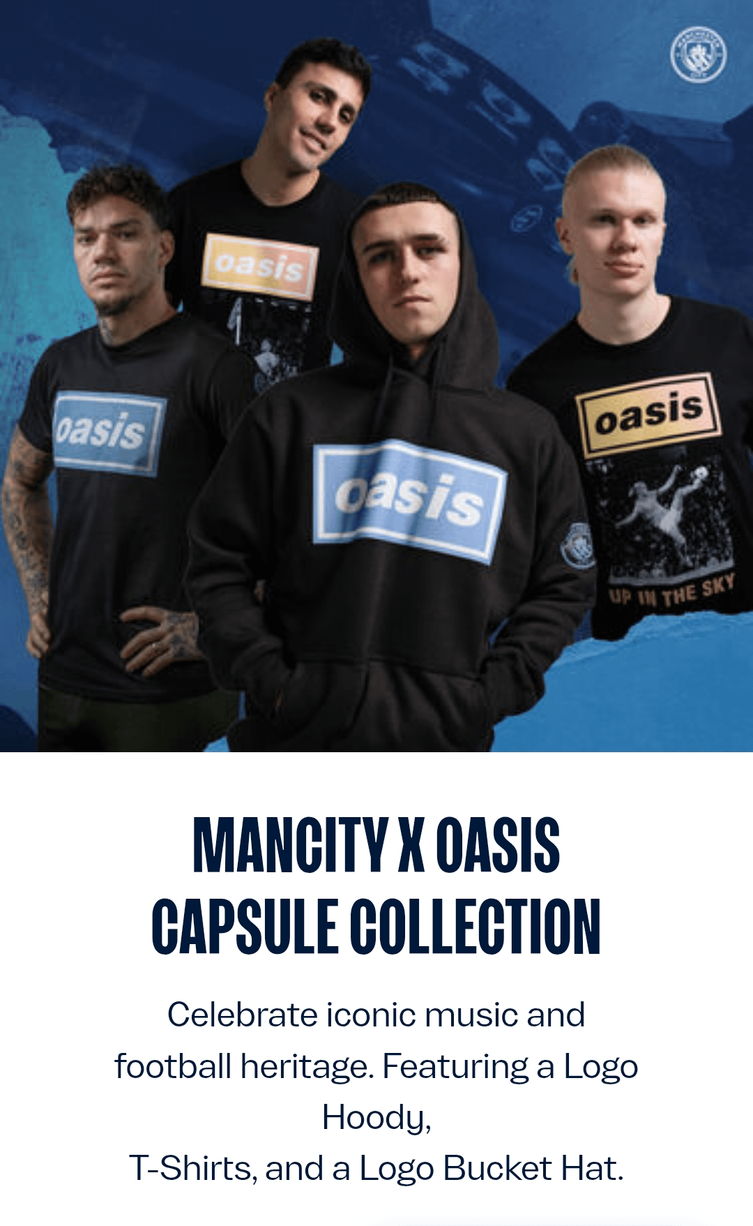 New Oasis x Manchester City merch : r/oasis