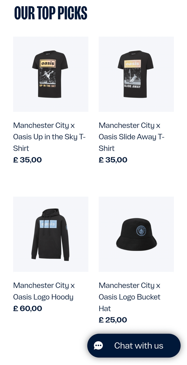 New Oasis x Manchester City merch : r/oasis