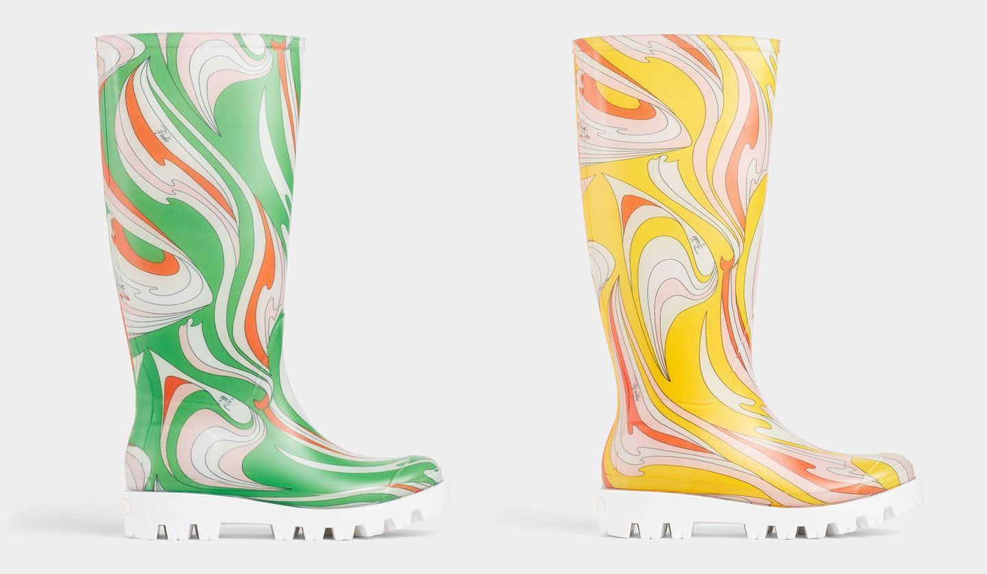 雨の日でも気分を明るく！エミリオ・プッチから華やかなレインブーツが