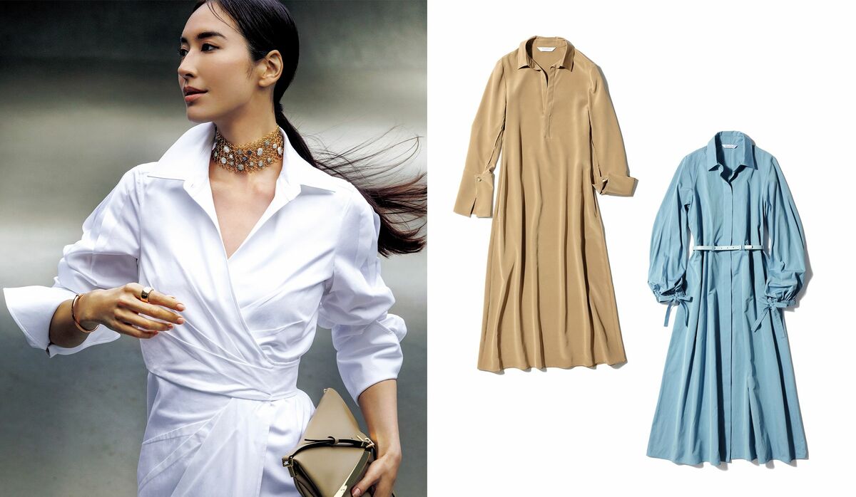 Precious5月号で人気No.1】「マックスマーラ」白のシャツワンピース