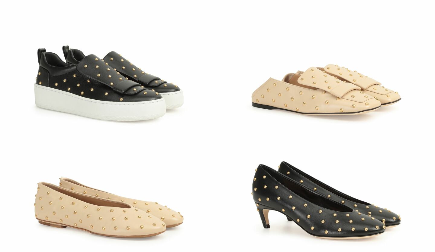 ドットスタッズで印象的な足元に！セルジオ ロッシの快適な履き心地も