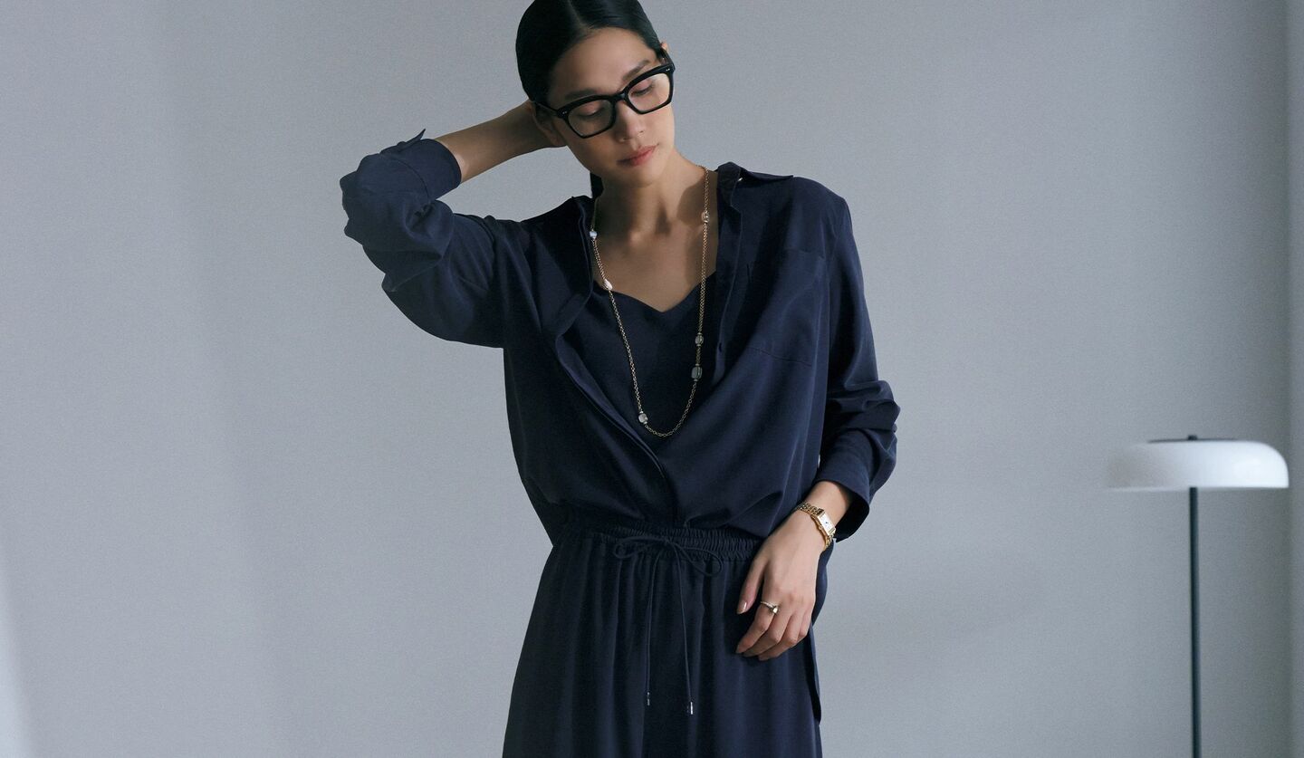 落ち感の美しい「マックスマーラ」のシルクセットアップ｜リラクシーな