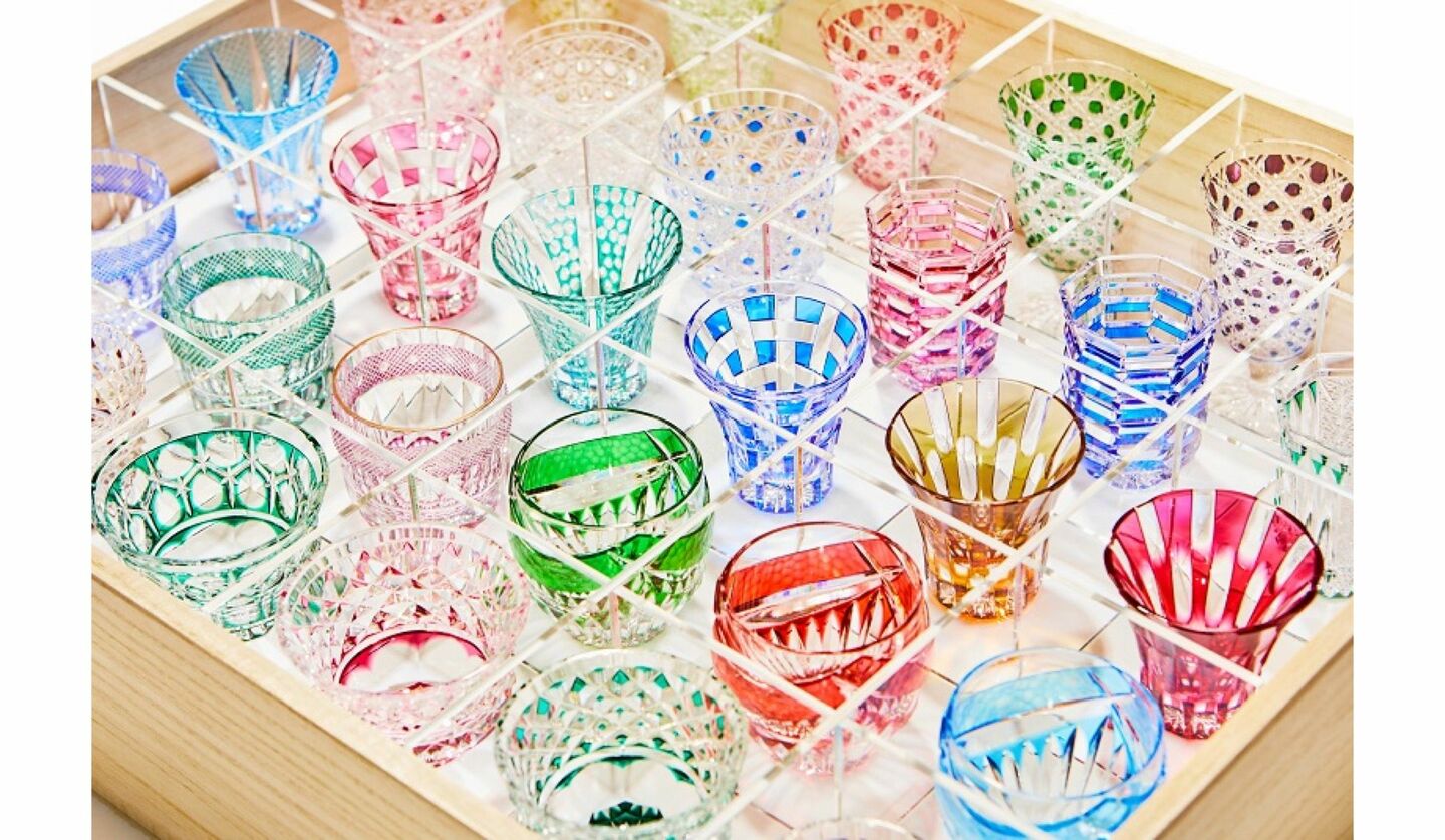 江戸切子 堀口硝子 最高級 蓋付きグラス 八角籠目（秀石作） 江戸切子