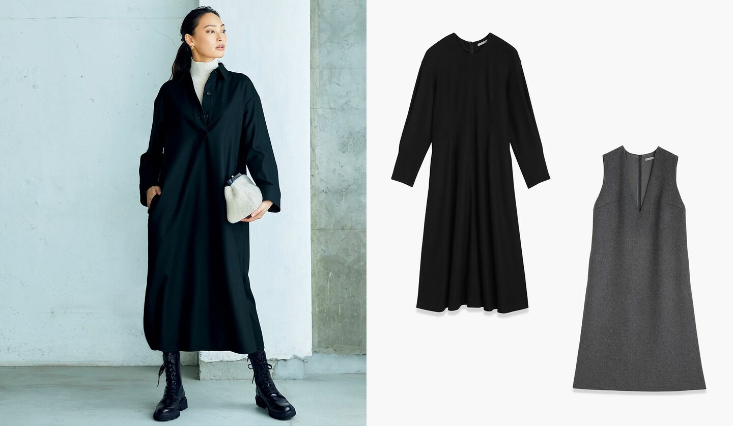 Precious12月号で人気No.1】「theory luxe」の黒ワンピースに