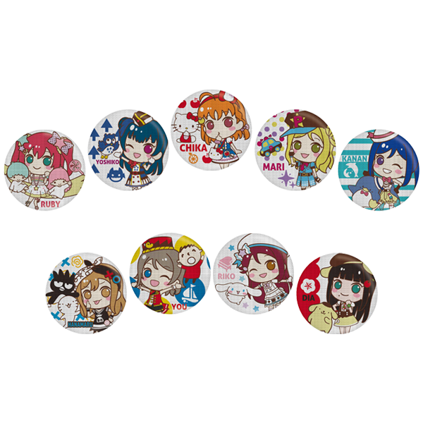 ラブライブ！シリーズ×サンリオキャラクターズ 織刺繍缶バッジ Aqours