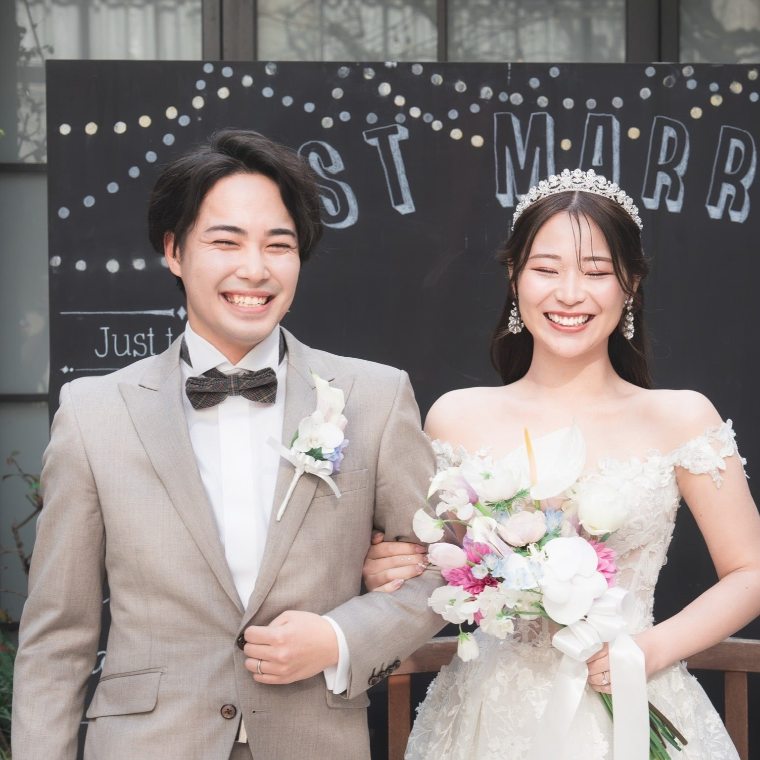 お客様の声】新郎様ベージュスーツ | PRIVE