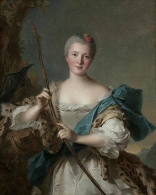 Portrait of a Woman as Diana, 1752 by Jean-Marc Nattier - Paper