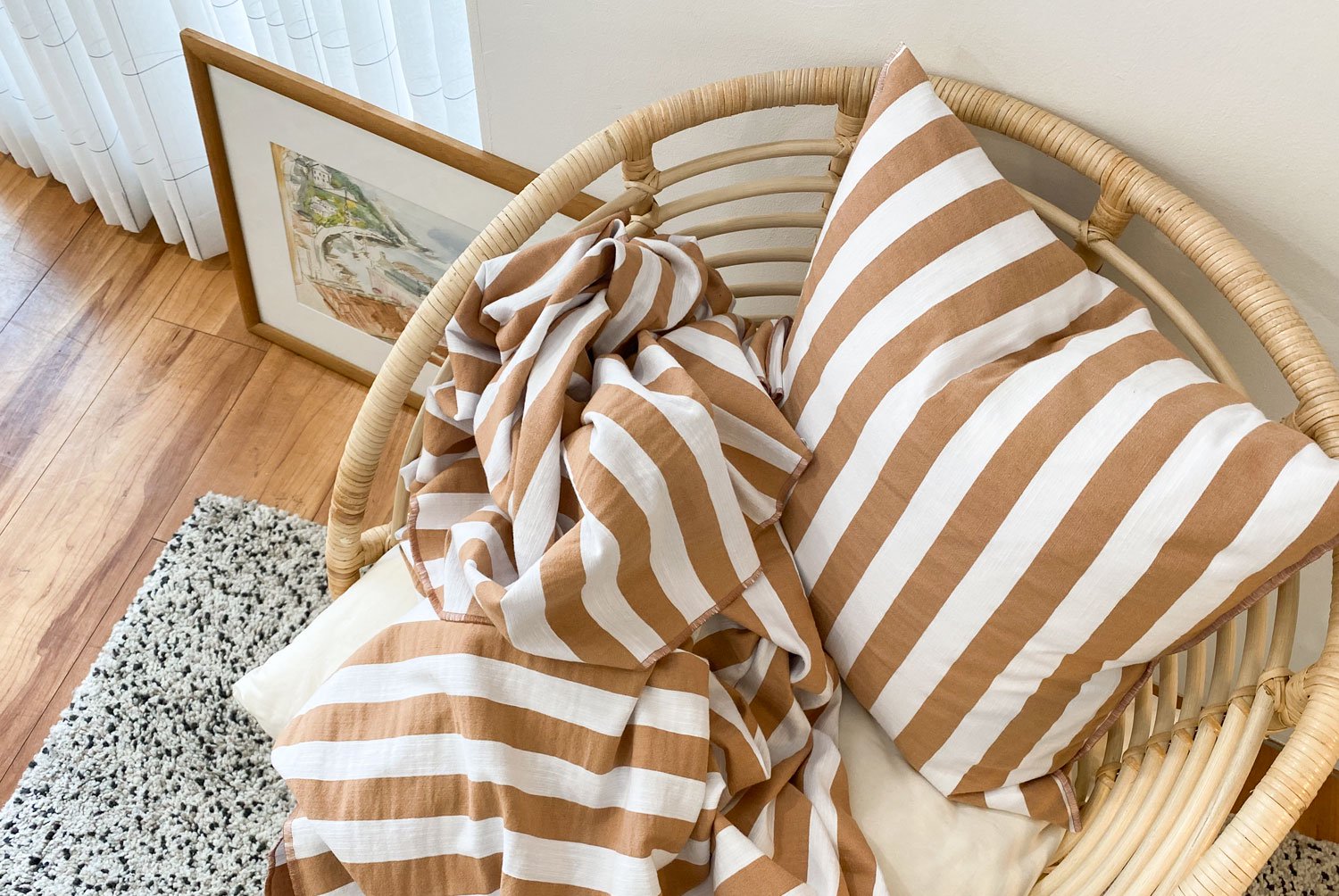 バーンストア】bien_apartment501 / ワイドストライプ クッションカバー