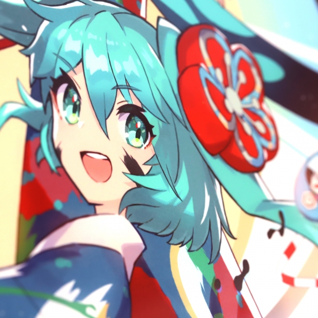 元気いっぱいな躍動感のある初音ミクのイラストと共に新年を迎えてみ