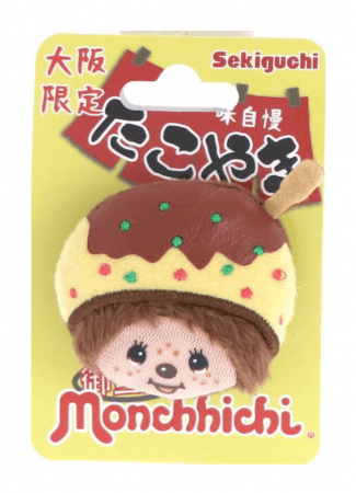 人気キャラクター「モンチッチ」が大阪限定のたこ焼きぬいぐるみバッジ