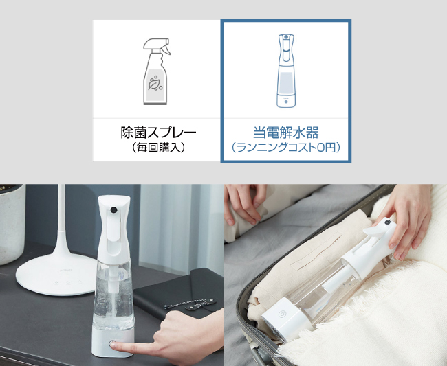 ウイルスや菌の対策に！！水道水がたった3分で電解水「除菌液」に