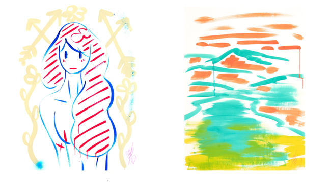 原画 オリジナル 天野タケル Lemon 61x61xm 天野タケル