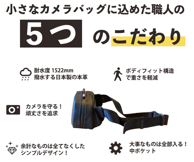 香川県高松市「カワニシカバン」がミラーレス一眼カメラ用撥水レザー