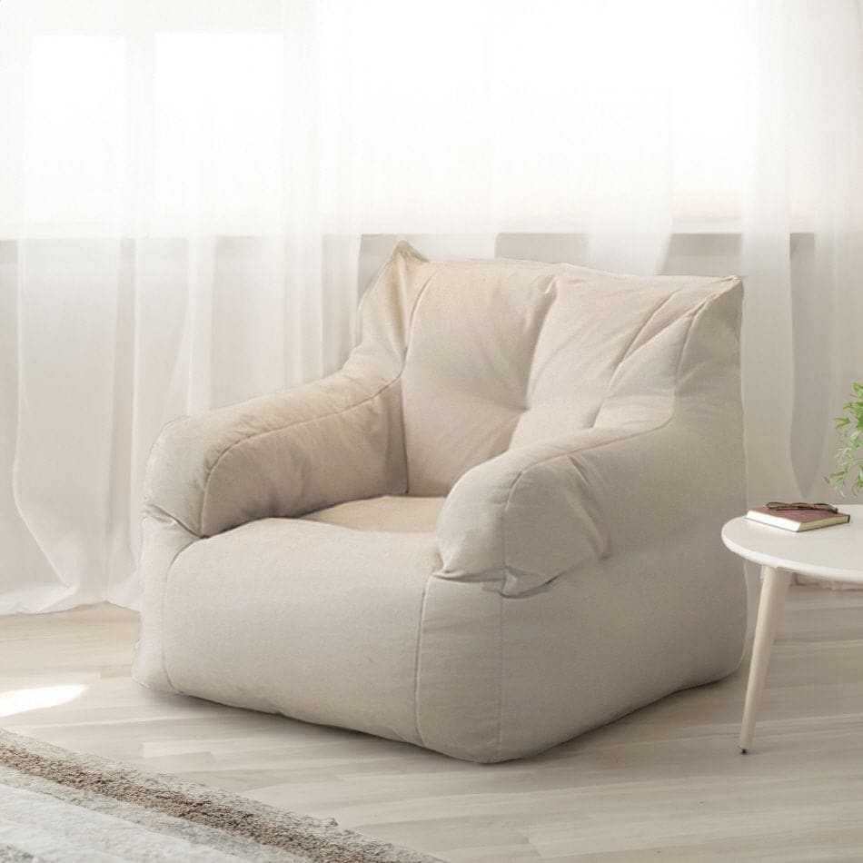 GNUA 1人掛け ブークレ ソファ ホワイト 奥行き 55cm 高さ 70cm 幅