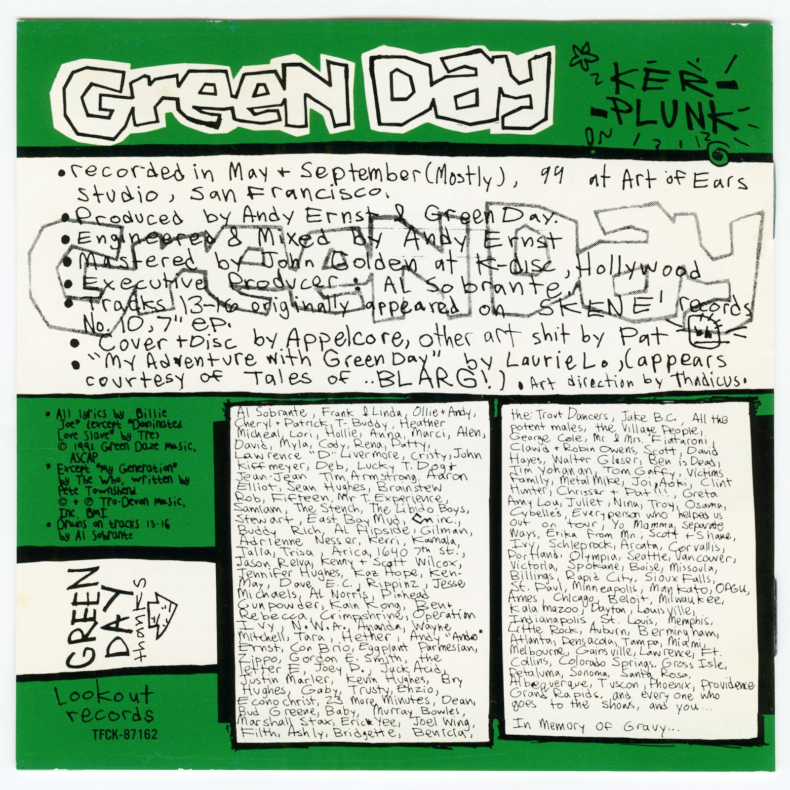 日本盤】Green Day / Kerplunk! [JPN Org,LP] [CD | Toy's Factory