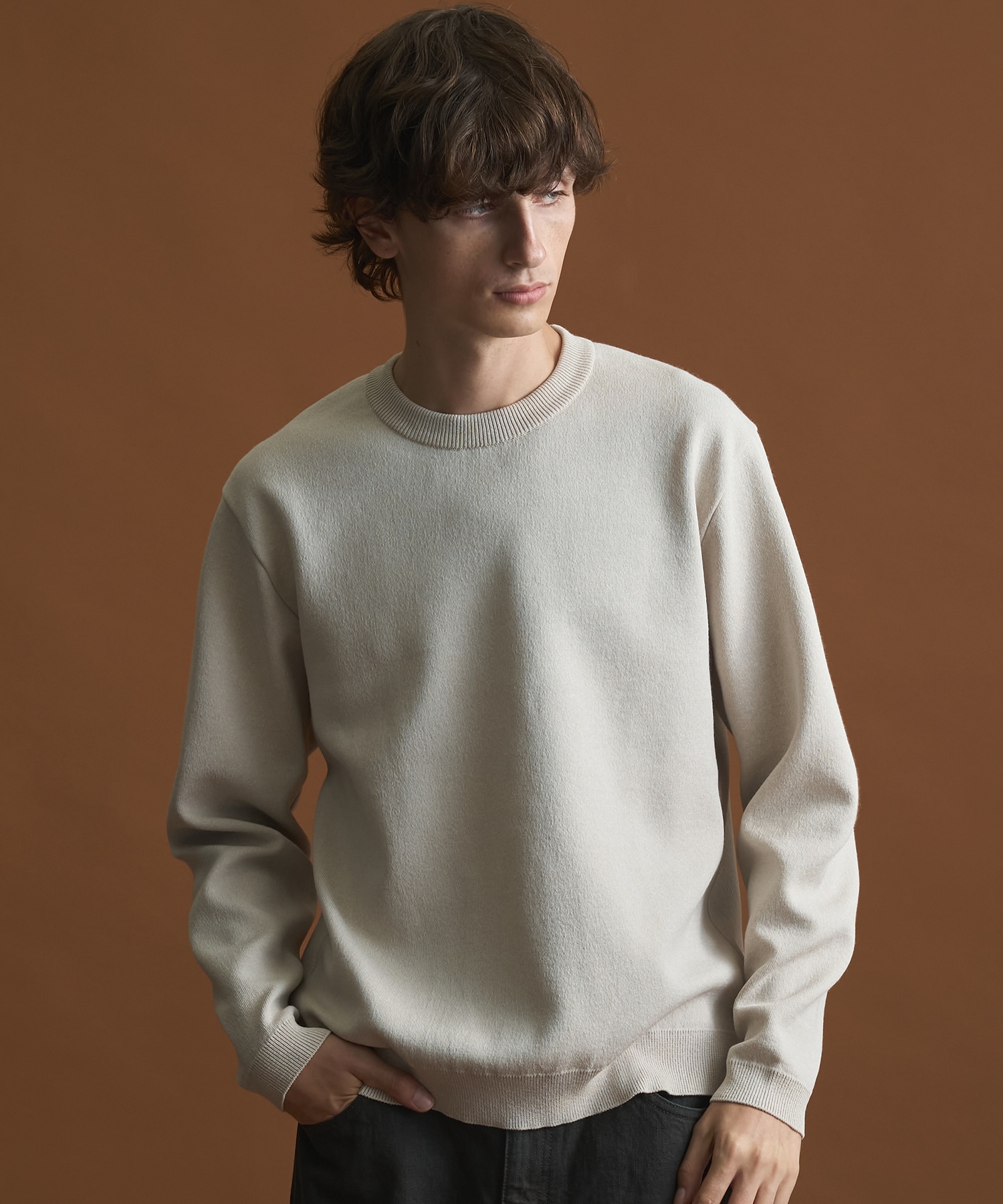 一部店舗限定〕バウンドウールライトハイネックニット(1 WHITE