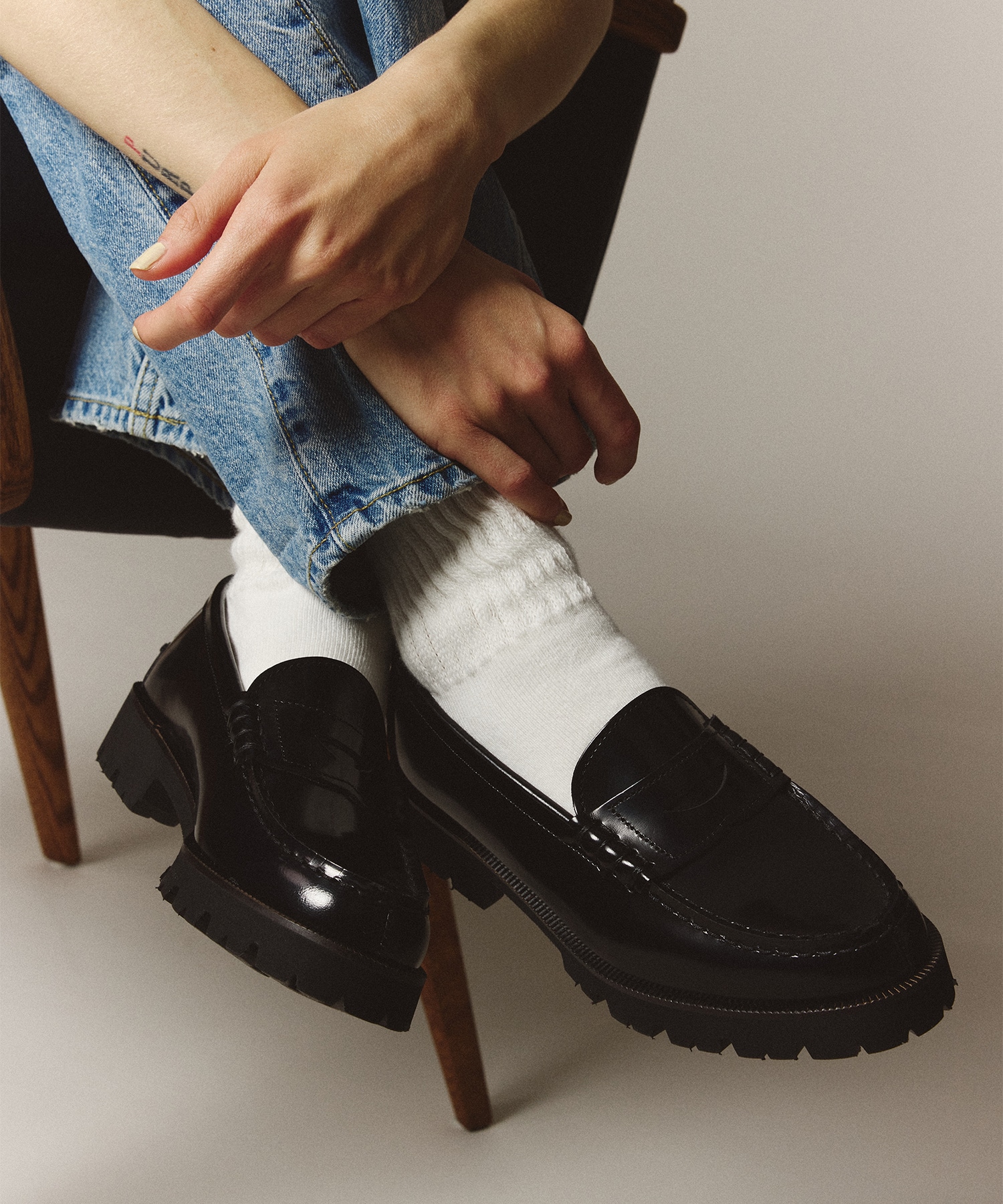 HARUTAトラックソールローファー(1 BLACK): : ウィメンズ｜PUBLIC