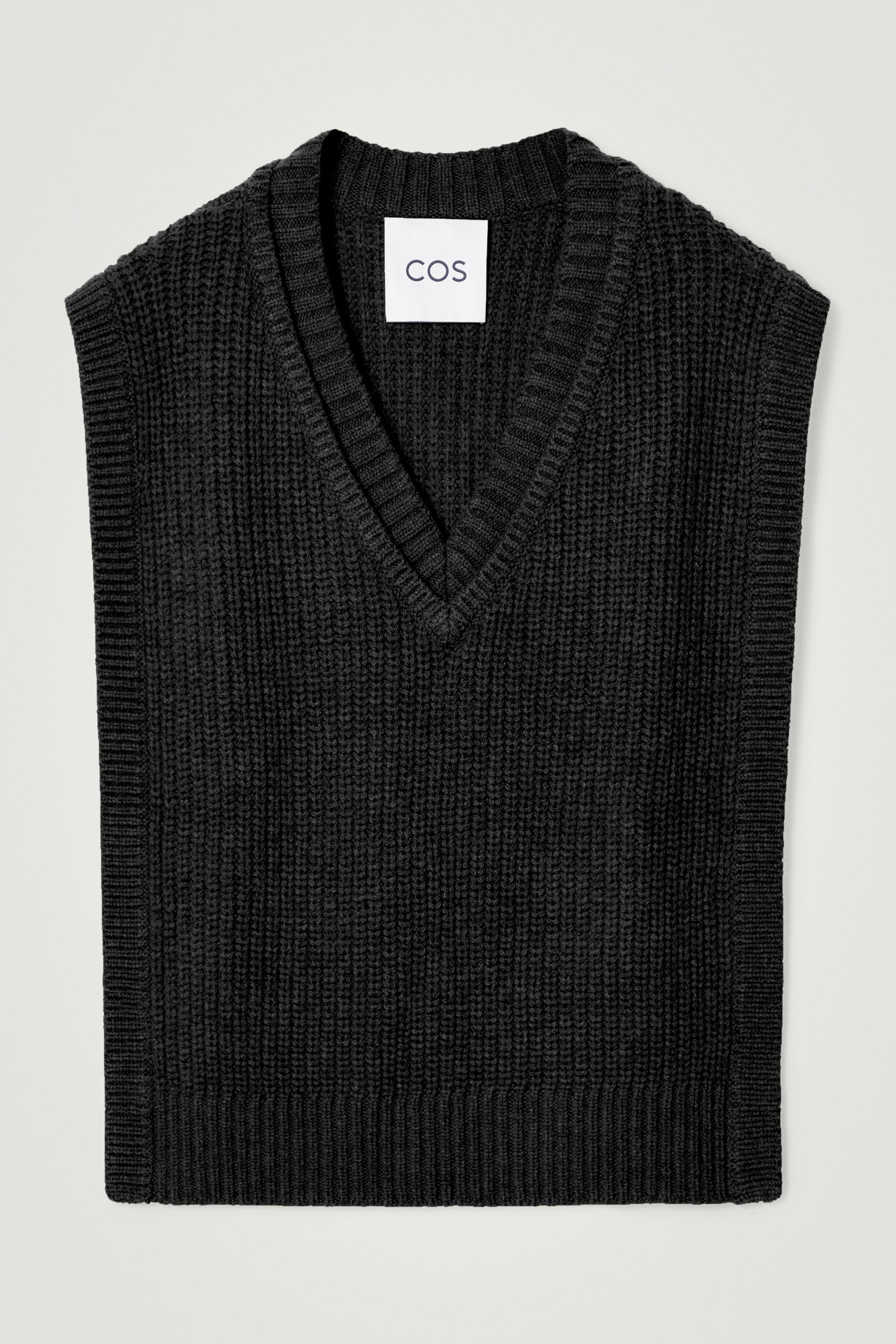 WOOL-CASHMERE V-NECK HYBRID TANK - BLACK | COS US