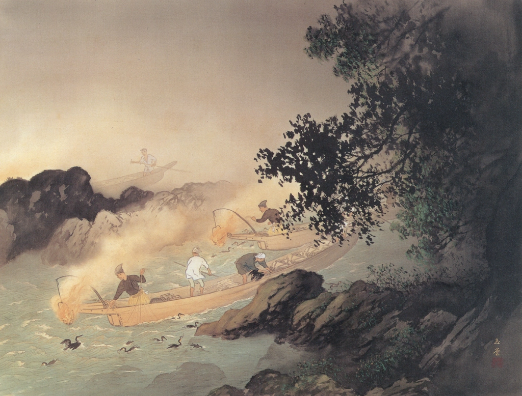 鵜飼」 川合玉堂 （1938年） - パブリックドメインC フリー画像美術館