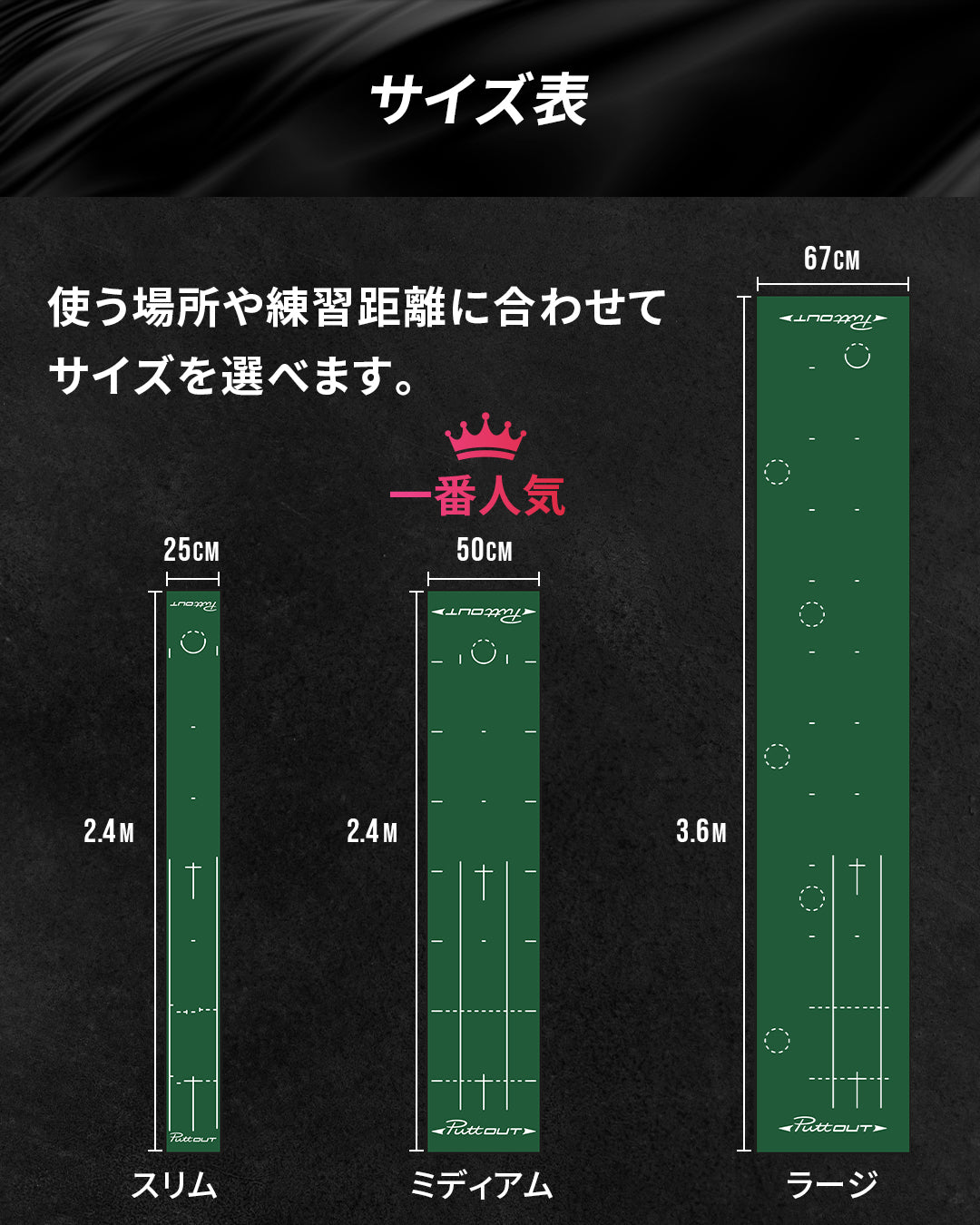 ミディアムパターマット【おしゃれなパターマットでパター練習の質が