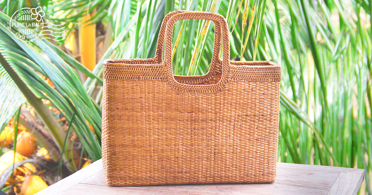 ナチュラルなアタかごバッグ！角型 z0296 | ピュアラバリ