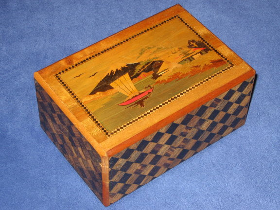 Vintage 6 Sun 50 Step Sansui Zougan Japanese Puzzle Box – Puzzle