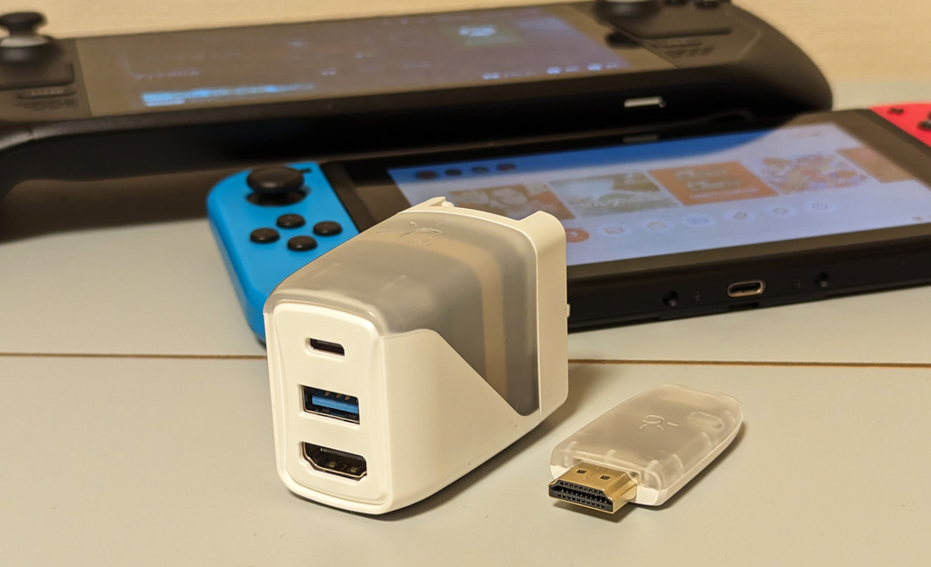 Nintendo Switchなどへの給電と映像出力に対応した小型ドック「GENKI