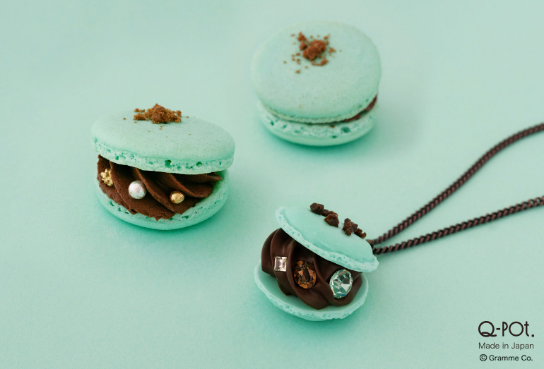 Q-pot CAFE.お取り寄せ&テイクアウト限定「ミントチョコレートマカロン
