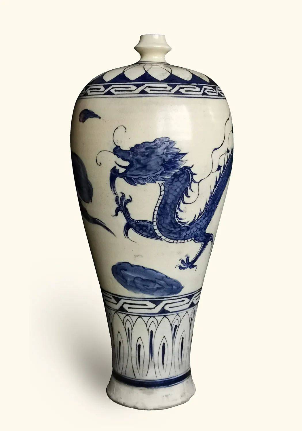 中国陶磁器 元染付 龍大壺 中国陶磁器 元染付 龍大壺 青花 龍紋 染付