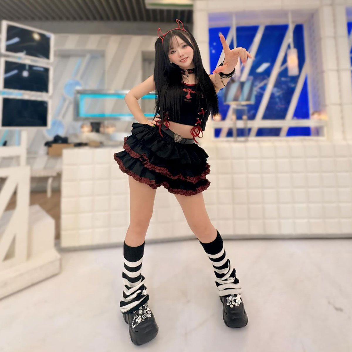 QOOZAセレクト / ボーダーレッグウォーマー（582317） - QOOZA