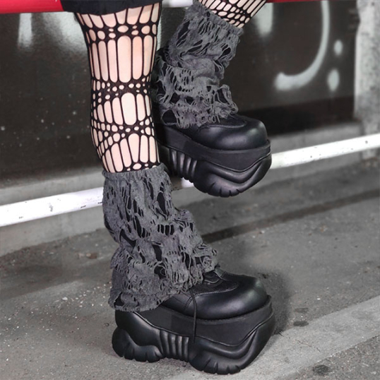 QOOZAセレクト / ダメージレッグウォーマー［45cm］（582315） - QOOZA